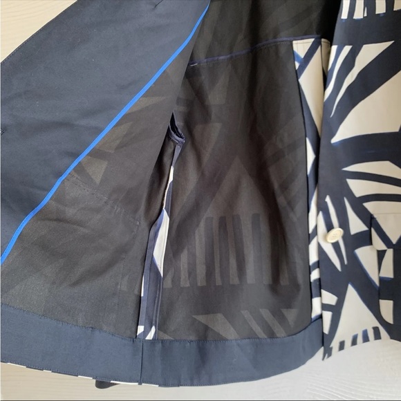 Lafayette 148 New York Blue Cream Blazer Jacket M One Button Cotton Blend - Picture 5 of 10